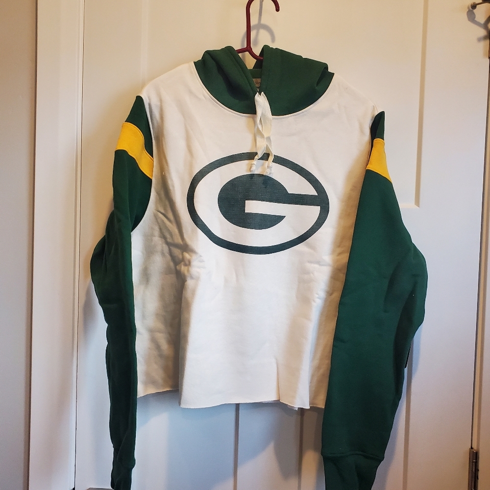 BNWT Junk Food Green Bay Packers Women's Cropped Fleece Hoodie 2XL